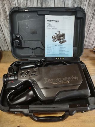 Panasonic Omnimovie Pv - 610d Vhs Video Camcorder With Accessories Vintage