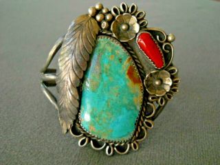 Tom Taylor Native American Navajo 2 - Stone Turquoise Sterling Silver Bracelet