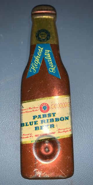 Vintage Bottle Shaped Opener Pabst Blue Ribbon Beer 1940 