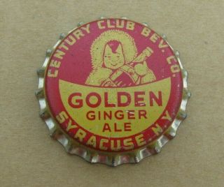 Century Club Bev Golden Ginger Ale Soda Cap Syracuse Ny Cork York