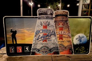 Michelob Light Beer Metal Tin Tacker Sign - Pga Golf Lpga - Bar Mancave Wall Decor