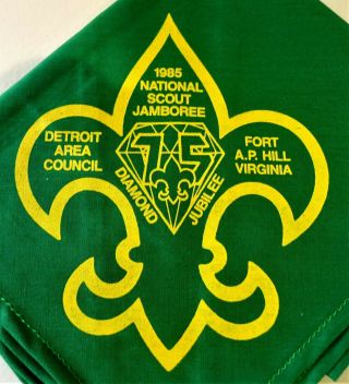 Boy Scouts Bsa 1985 National Scout Jamboree Fort A.  P.  Hill 75 Yr Neckerchief Nos