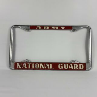 Vintage Army National Guard License Plate Frame Cover - Rare
