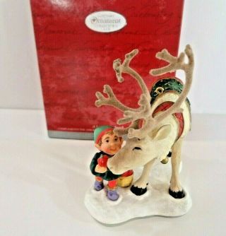 A Late Night Snack Hallmark Ornament 1998 Elf And Reindeer Koc Ships