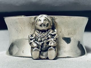 Detailed Vintage Navajo Sterling Silver Story Teller Bracelet