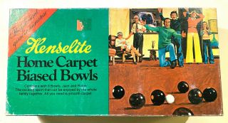 Vintage Henselite Home Carpet Biased Bowls Indoor Set Made In Australia