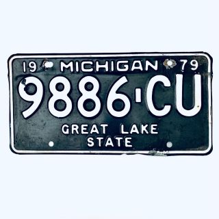 1979 United States Michigan Great Lake Passenger License Plate 9886 - Cu