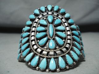 Astounding Vintage Navajo Turquoise Sterling Silver Bracelet Signed