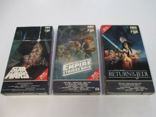 Vintage Star Wars Trilogy Vhs Red Label Cbs Fox Video Cassettes