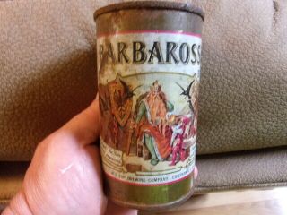 Vintage Barbarossa Beer Can Red Top Brewing Cincinnati Ohio Collectible Art