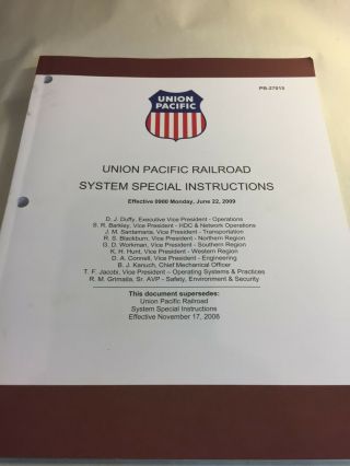 Union Pacific Railroad System Special Instructions (june 2009)