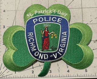 Richmond Virginia Police 2021 St.  Patricks Day Patch Newest
