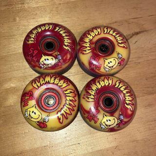 Vintage 1999 World Industries Flameboy Specials 59mm Skateboard Wheels /bearings