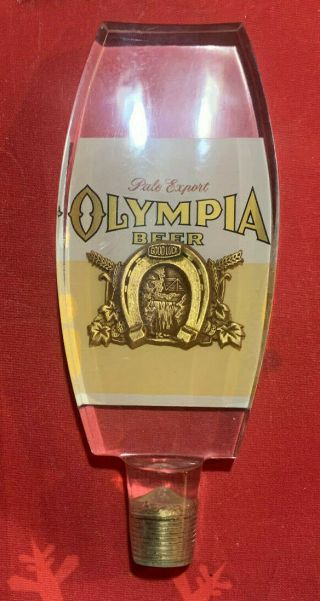 Vintage Acrylic Olympia Beer Tap Handle Knob 6 "