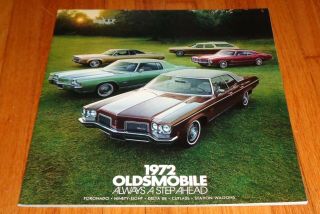1972 Oldsmobile Full Line Deluxe Sales Brochure Toronado Cutlass 98