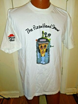 Vintage Pizza Hut " The Pizza Head Show " Double Sided Large T - Shirt Ultra Rare.