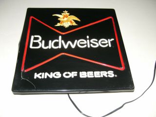 Anheuser Busch Vintage Budweiser King Of Beers Bar Light Sign Neo Neon Mancave