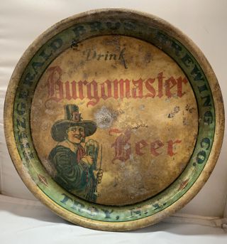 Fitzgerald Bros Brewing Burgomaster Beer 13” Tray Troy Ny