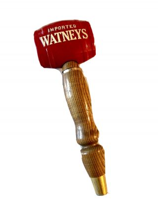 Vintage 80’s Watneys Red Barrel Ale Beer Tap Handle Beer Pull Wooden Handle