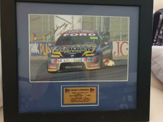 Rare Authentic V8 Supercars Craig Lowndes Signed Photo (framed)