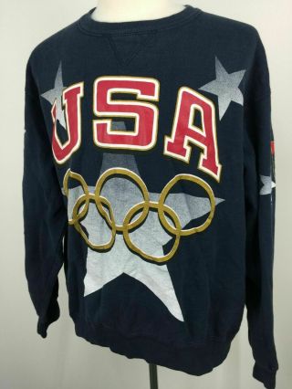 Vtg 80s 90s Usa Olympics Champion Sweatshirt America Atlanta 1996 Xl
