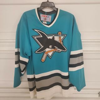 Vintage San Jose Sharks Ccm Jersey Mens Large Vtg 90s Made In Canada