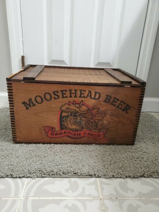 Vintage Moosehead Beer Wooden Box Crate Canadian Lager