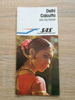 Vintage Delhi Calcutta India Sas City Portrait Travel Brochure Guide 1980