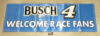 Busch Welcome Race Fans Nascar 4 Kevin Harvick Banner Beer Sign 69.  5x22” -