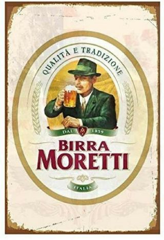 1859 Birra Moretti Italian Italy Beer Home Bar Pub Rustic Tin Metal Sign 8 X 12