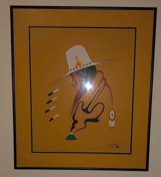 Robert Redbird Gouache Painting / Kiowa / Native American/ 1939 - 2016
