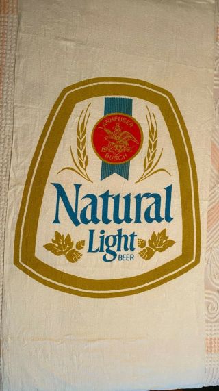 Nos Vintage Budweiser Natural Light Beach Towel Anheuser Busch Beer 60 " X29.  5 "
