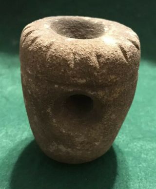 2 1/2 Ft Ancient Pipe Delaware Effigy Sandstone Pipe Indian Artifacts