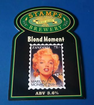 Stamps Brewery Marilyn Monroe Blond Moment Beer Pump Clip Badge 3.  6 Tanzania Mm