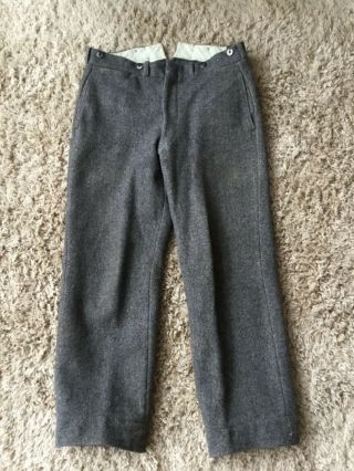 Vintage Woolrich Gray Heavy Wool Pants Hunting Outdoor 32x28 1/2