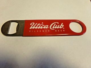 Vintage Utica Club " Pilsener Beer " Large Rubber Grip Bottle Opener 1 5/8 " X7 1/8 "