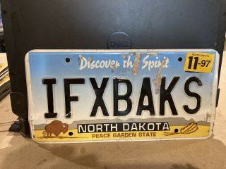 North Dakota Ifxbaks Vanity License Plate,  Chiropractor,  Doctor License Plate
