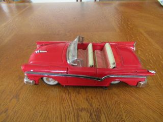 Haji Tin Red Ford Convertible Friction Car 1957 Fairlane