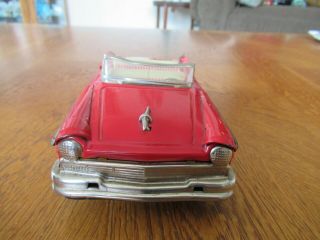 Haji Tin Red Ford Convertible Friction Car 1957 Fairlane 3