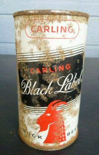 Vintage Carling Black Label Bock_flat Top Beer Can Frankenmuth Mich