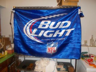 Bud Light Nfl Double Sided Satin Flag Banner.  36 