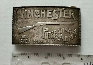 Vintage Winchester Sterling Silver Belt Buckle,  Numbered Repeating Arms