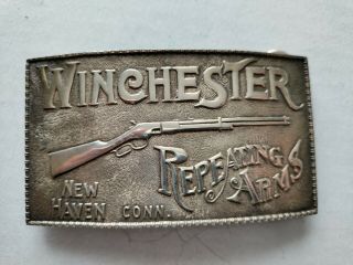 Vintage Winchester Sterling Silver Belt Buckle,  Numbered Repeating Arms 3