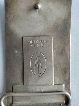 Vintage Winchester Sterling Silver Belt Buckle,  Numbered Repeating Arms 6