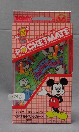 Tomy Pocket Mate Donald Soccer Walt Disney Mini Board Game Box Japan Pm6