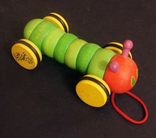 Eric Carle Signed Vintage Hungry Caterpillar Plan Wooden Toy - Only One Anywhere