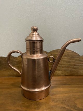 Vintage Dal Toso - Old Copper/brass Tea/coffee Kettle Pot 7 " H