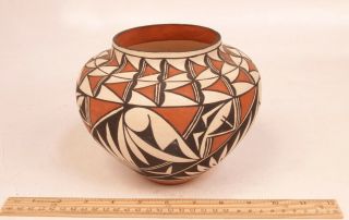 Acoma Pottery Jar By Frances Concho 7 1/4 " X 6 " C.  1970s