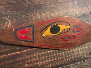 Late 1800’s Early 1900’s Tlingit Painted Cedar Dance Paddle “Polychrome” Alaska 2