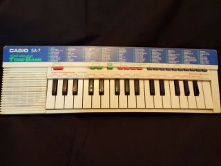 Vintage Casio Sa - 7 Keyboard Tone Bank 100 Sounds - Great